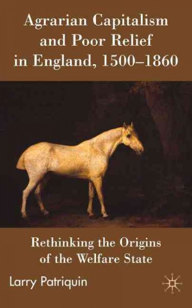 Agrarian capitalism and poor relief in England, 1500-1860 : rethinking the origins of the welfare state / Larry Patriquin.